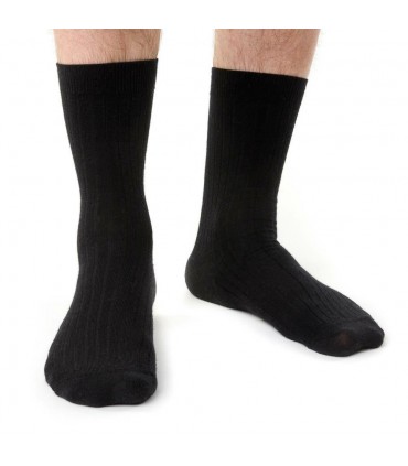 Art. 130 OC003 41-43 CZARNY - SKARPETKI BEZUCISKOWE Z WEŁNY MERINO