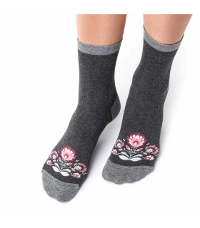 Art.118 KI047 35-37 MELANŻ CIEMNY SZARY