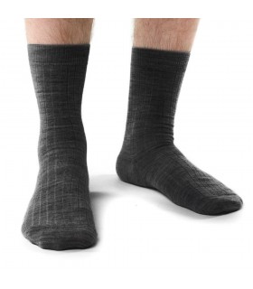 Art. 130 OD005 44-46 MELANŻ GRAFIT - SKARPETKI BEZUCISKOWE Z WEŁNY MERINO