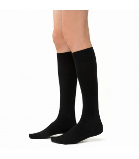 Art. 130 ER001 38-40 CZARNY - PODKOLANÓWKI DAMSKIE Z WEŁNY MERINO