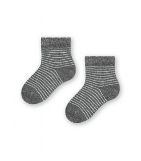 Art.138 KO261 17-19 MELANŻ SZARY - SREBRNE PASKI