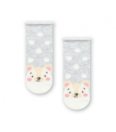 Art.138 KN358 14-16 MELANŻ JASNY SZARY Z MISIEM