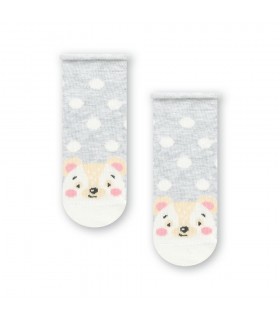 Art.138 KO358 17-19 MELANŻ JASNY SZARY Z MISIEM