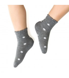 Art.138 KO249 17-19 MELANŻ SZARY - SREBRNE GROCHY