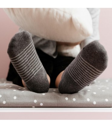 Art.138 KO261 17-19 MELANŻ SZARY - SREBRNE PASKI