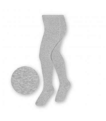 Art. 023 FF029 128-134 MELANŻ JASNY SZARY - RAJSTOPY DZIECIĘCE GŁADKIE
