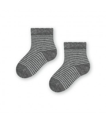 Art.138 KN261 14-16 MELANŻ SZARY - SREBRNE PASKI