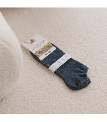 Art. 174 EU004 35-37 MELANŻ JEANS - STOPKI Z LNEM I BAWEŁNĄ