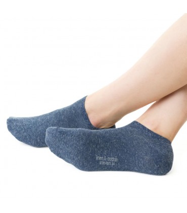 Art. 174 EU004 35-37 MELANŻ JEANS - STOPKI Z LNEM I BAWEŁNĄ