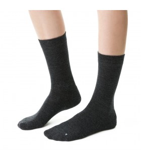 Art. 130 IR001 35-37 MELANŻ GRAFIT - SKARPETKI PÓŁFROTTE Z WEŁNY MERINO