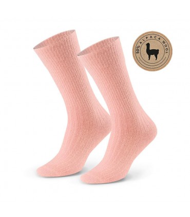 Art. 044 PS009 38-40 RÓŻOWY - SKARPETKI 50% Z WEŁNY ALPAKI