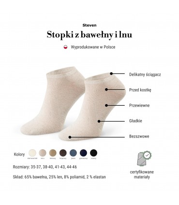 Art. 174 EU004 35-37 MELANŻ JEANS - STOPKI Z LNEM I BAWEŁNĄ