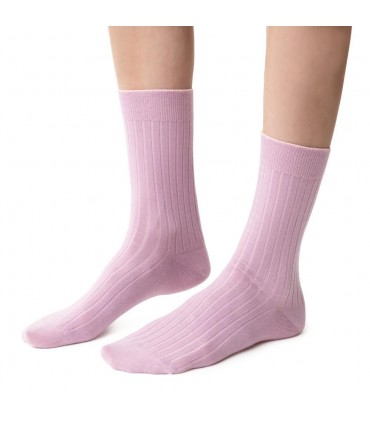 Art. 130 EM014 35-37 BRUDNY RÓŻ - SKARPETKI BEZUCISKOWE Z WEŁNY MERINO