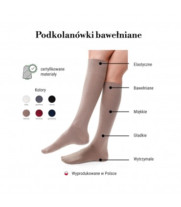 Art. 072 AI78 35-37 BIAŁY - PODKOLANÓWKI BAWEŁNIANE