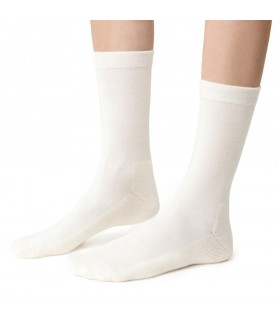 Art. 130 IR005 35-37 ECRU - SKARPETKI PÓŁFROTTE Z WEŁNY MERINO