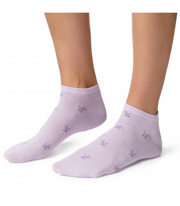 Art. 114 KH171 38-40 JASNY FIOLETOWY - STOPKI DAMSKIE W KWIATKI