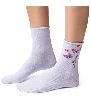 Art. 099 DP090 35-37 SKARPETKI W MOTYLKI - FIOLETOWE