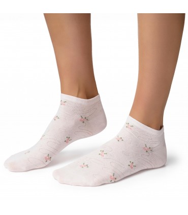 Art. 114 KG170 35-37 JASNY RÓŻOWY - STOPKI DAMSKIE W KWIATKI