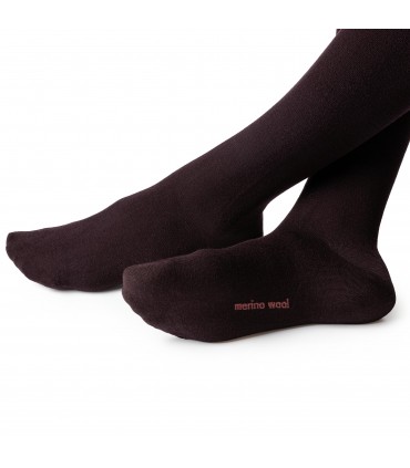 Art. 130 BK005 XXL 156 - 168 ŚLIWKOWY - RAJSTOPY DAMSKIE Z WEŁNY MERINO