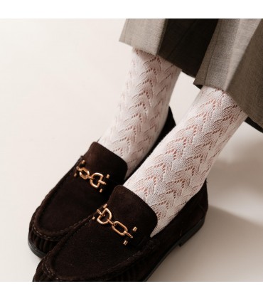 Art. 205 FL002 35-37 ECRU - AŻUROWE SKARPETKI DAMSKIE