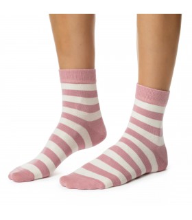 Art. 099 DR132 38-40 RÓŻOWY -  SKARPETKI DAMSKIE W PASKI