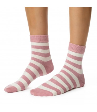 Art. 099 DR132 38-40 RÓŻOWY -  SKARPETKI DAMSKIE W PASKI