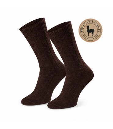 Art. 044 PU014 44-46 BRĄZOWY - SKARPETY 50% Z WEŁNY ALPAKI