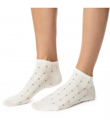 Art. 114 KG175 35-37 ECRU - STOPKI DAMSKIE WZOROWANE