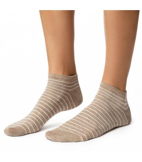 Art. 114 KH173 38-40 MELANŻ BEŻ - STOPKI DAMSKIE W PASKI