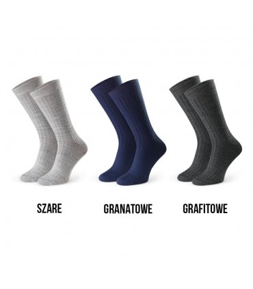 Art. 175  MI002 41-43 ZESTAW 3 PAR SKARPET Z WEŁNY MERINO - MĘSKI