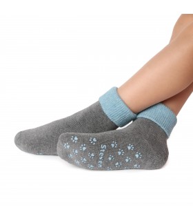 ART. 155 RO021 20-22 MELANŻ SZARY - SKARPETKI FROTTE ANTYPOŚLIZGOWE
