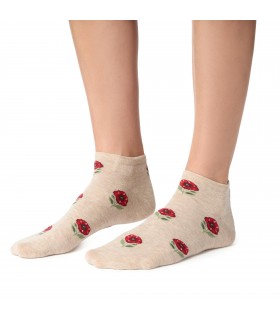 Art. 114 KG183 35-37 MELANŻ BEŻ - STOPKI DAMSKIE WZOROWANE