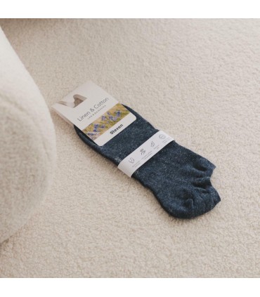 Art. 174 ZN004 44-46 MELANŻ JEANS - STOPKI Z LNEM I BAWEŁNĄ