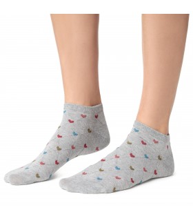 Art. 114 KH180 38-40 MELANŻ JASNY SZARY - STOPKI DAMSKIE WZOROWANE