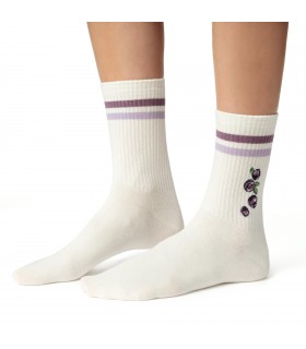 Art. 099 DR117 38-40 ECRU - SKARPETKI DAMSKIE WZOROWANE