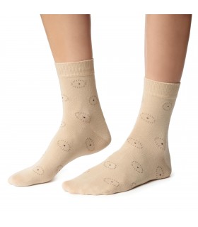 Art. 099 DR123 38-40 BEŻOWY - SKARPETKI DAMSKIE WZOROWANE