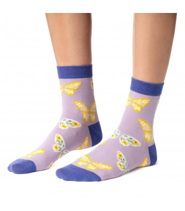Art. 099 DP149 35-37 FIOLETOWY - SKARPETKI DAMSKIE W MOTYLE