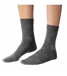 Art. 099 DR125 38-40 MELANŻ SZARY - SKARPETKI DAMSKIE WZOROWANE