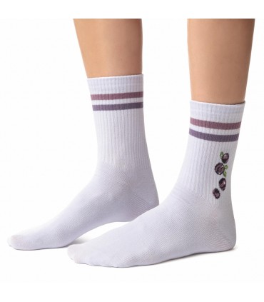 Art. 099 DR119 38-40 FIOLETOWY - SKARPETKI DAMSKIE WZOROWANE