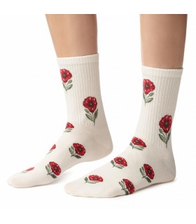 Art. 099 DP111 35-37 ECRU - SKARPETKI DAMSKIE W MAKI
