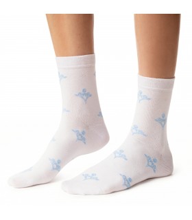 Art. 099 DR140 38-40 BIAŁY - SKARPETKI DAMSKIE WZOROWANE