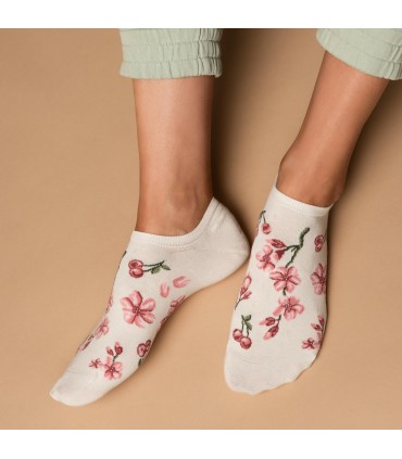 Art. 017 OZ036 38-40 ECRU - STOPKI W KWIATY