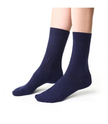 Art. 130 EM004 35-37 GRANATOWY - SKARPETKI BEZUCISKOWE Z WEŁNY MERINO