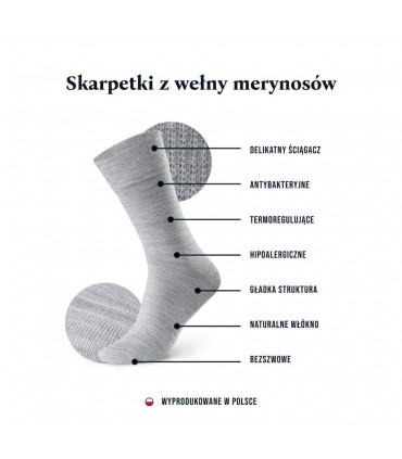 Art. 130 LR03 44-46 GRANAT - SKARPETY GARNITUROWE Z WEŁNY MERINO