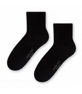 Art. 130 GB001 38-40 CZARNY - SKARPETKI DAMSKIE Z WEŁNY MERINO